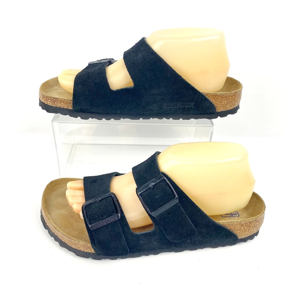 Birkenstock Suede Leather Sandals Women's 9 Soft Footbed "Arizona" 40 Worn Once! - Picture 2 of 9